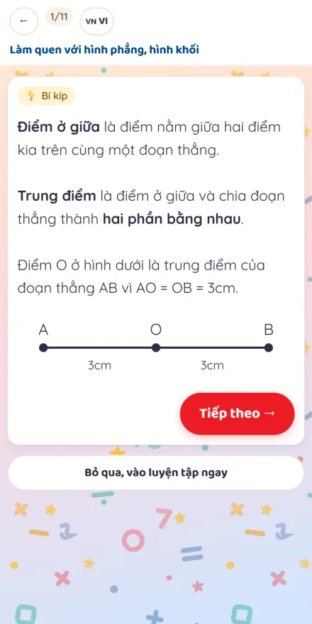 Màn hình Ôn Luyện: Học bài